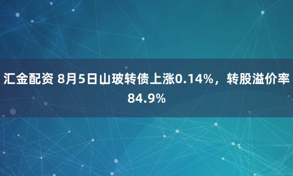 汇金配资 8月5日山玻转债上涨0.14%，转股溢价率84.9%