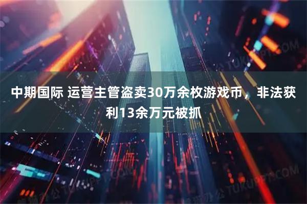 中期国际 运营主管盗卖30万余枚游戏币，非法获利13余万元被抓