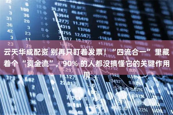 云天华成配资 别再只盯着发票！“四流合一” 里藏着个 “资金流”，90% 的人都没搞懂它的关键作用